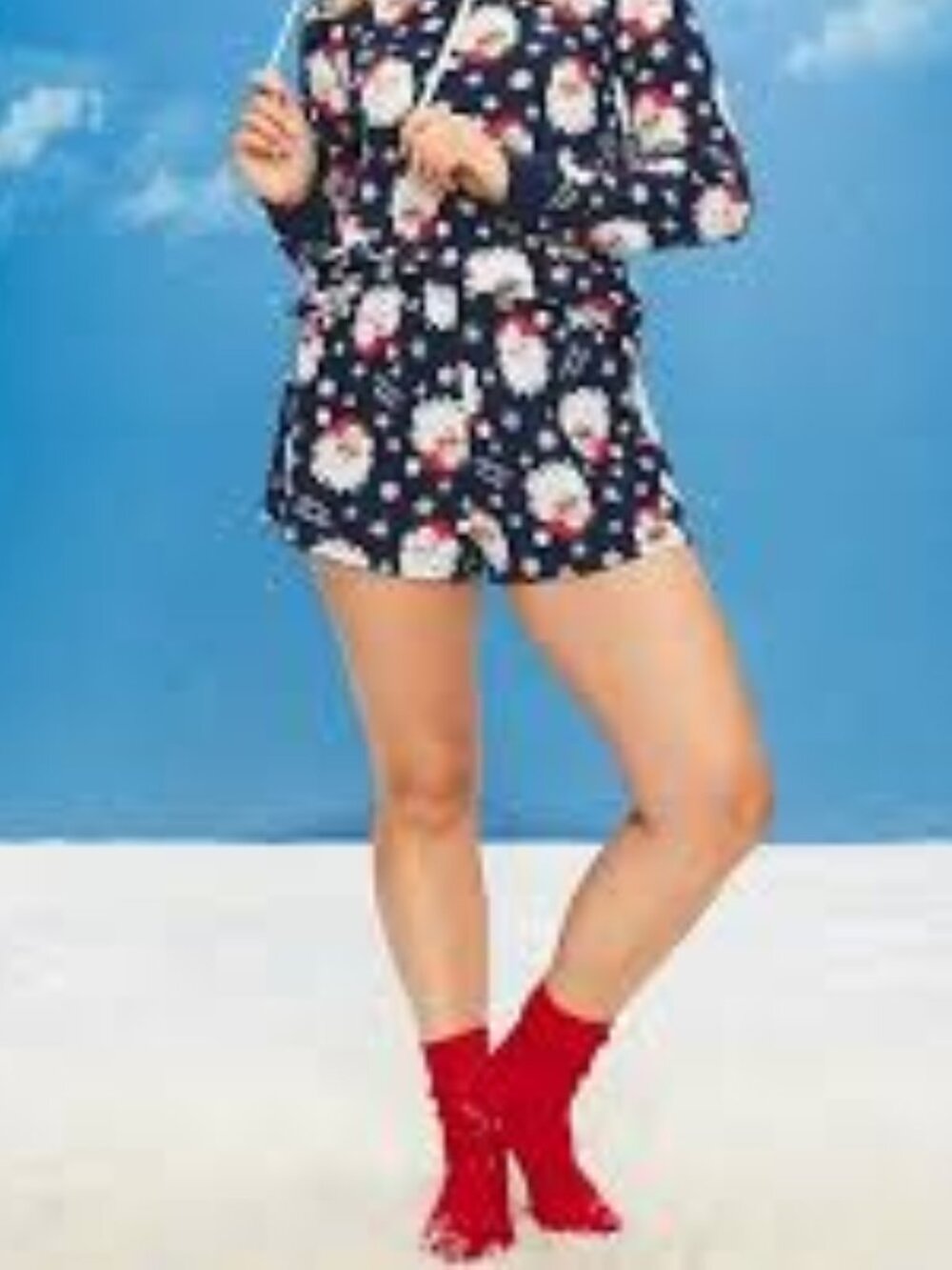 Old Navy Jolly Santa Waffle Pajama Shorts for Women/NWT/MEDIUM